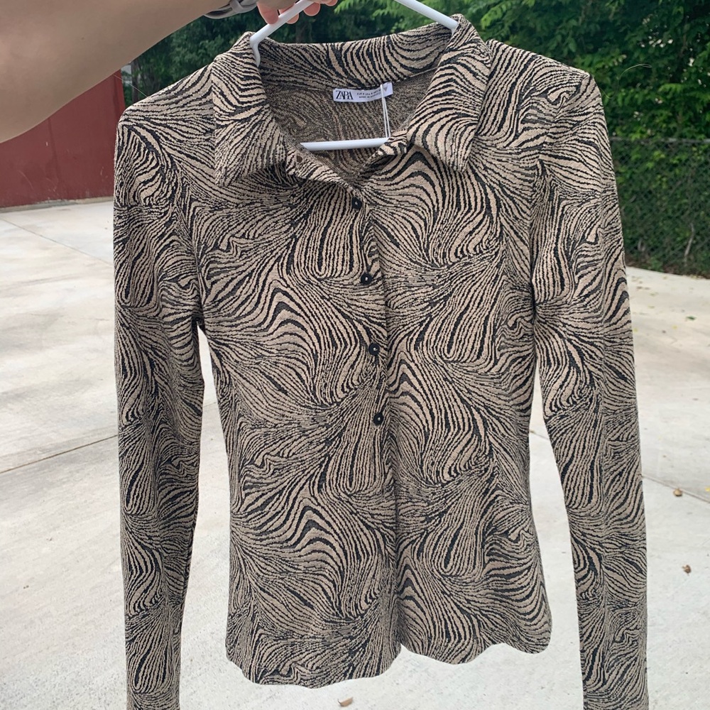 NWT ZARA Animal Print Blouse